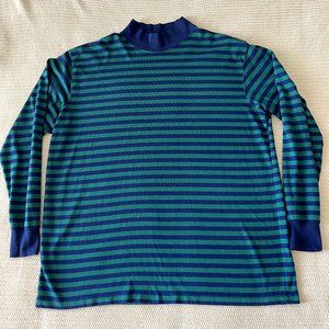 Vintage Lee Blue and Green Striped Crewneck